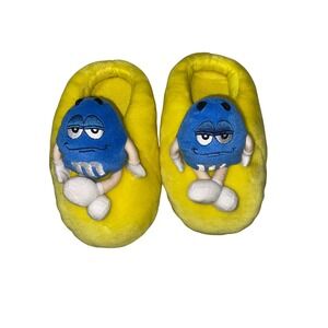 M&M's Blue Character‎ Vintage Plush Slippers Yellow,Unisex, Size M5-7